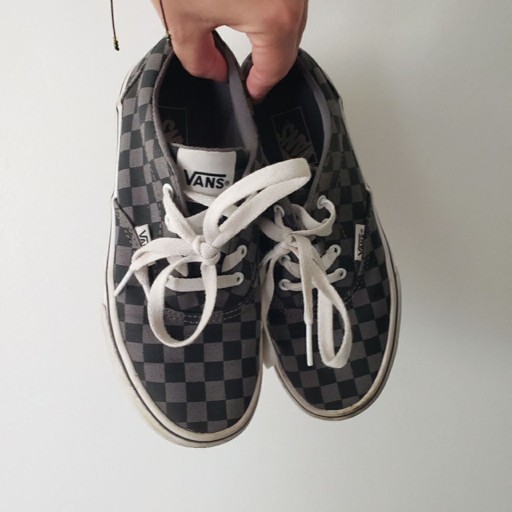 Vans Black & Gray Checkered Lace Sneakers
